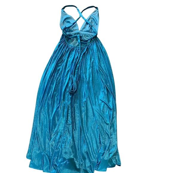 Retrofete Tova Dress in Aqua Blue Size Large Metallic - Picture 5 of 9